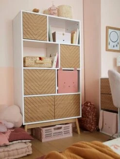 Bibliothèque LIGNE CHEVRONS Blanc/bois - Vertbaudet -Maison bibliotheque ligne chevrons 2