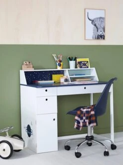 Bureau Enfant COSMOS Blanc Clair Uni Avec Decor - Vertbaudet -Maison bureau enfant cosmos 3