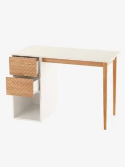 Bureau Ligne CHEVRONS Blanc/bois - Vertbaudet -Maison bureau ligne chevrons 3