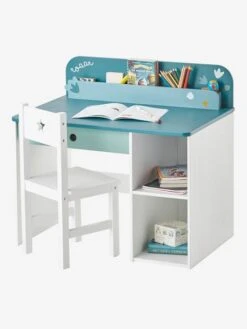 Bureau Maternelle ROAAR Blanc Moyen Uni Avec Decor - Vertbaudet -Maison bureau maternelle roaar 2