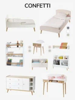 Coffre à Jouets LIGNE CONFETTI Blanc / Bois - Vertbaudet -Maison coffre a jouets ligne confetti 4