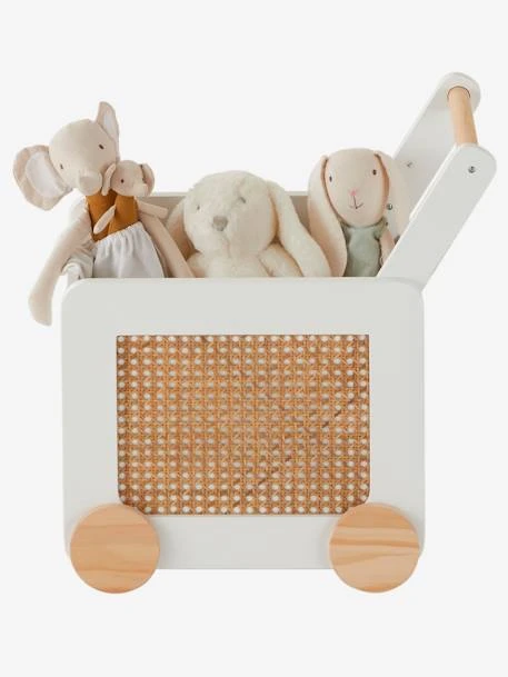 Coffre à Roulettes En Cannage Ecru - Vertbaudet 2 Coffre à Roulettes En Cannage Ecru - Vertbaudet – Image 2