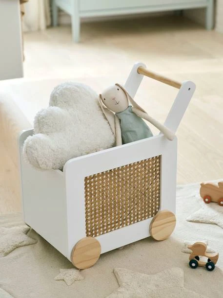 Coffre à Roulettes En Cannage Ecru - Vertbaudet 3 Coffre à Roulettes En Cannage Ecru - Vertbaudet – Image 3