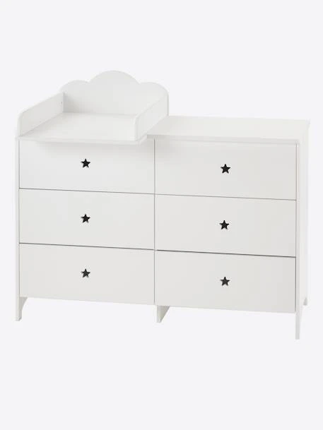 Commode 6 Tiroirs LIGNE SIRIUS Blanc Clair Uni - Vertbaudet 4 Commode 6 Tiroirs LIGNE SIRIUS Blanc Clair Uni - Vertbaudet – Image 4