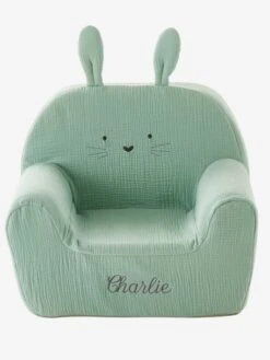Fauteuil En Mousse Personnalisable Lapin Vert - Vertbaudet -Maison fauteuil en mousse personnalisable lapin 2