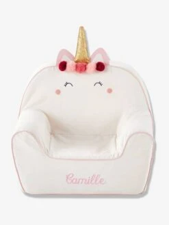 Fauteuil En Mousse Personnalisable Licorne Blanc - Vertbaudet -Maison fauteuil en mousse personnalisable licorne 2