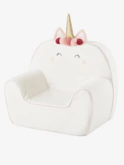 Fauteuil En Mousse Personnalisable Licorne Blanc - Vertbaudet
