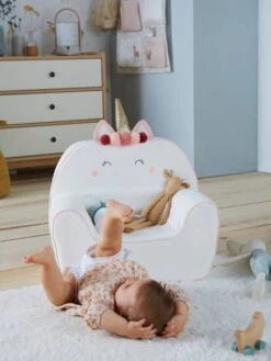 Fauteuil En Mousse Personnalisable Licorne Blanc - Vertbaudet -Maison fauteuil en mousse personnalisable licorne 5