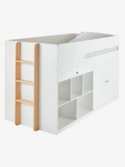 Lit Mi Hauteur Avec Bureau Coulissable Combiné CAMELEO Blanc Mate - Vertbaudet -Maison lit mi hauteur avec bureau coulissable combine cameleo 4