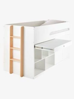 Lit Mi Hauteur Avec Bureau Coulissable Combiné CAMELEO Blanc Mate - Vertbaudet -Maison lit mi hauteur avec bureau coulissable combine cameleo 5