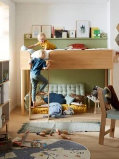 Lit Mi-hauteur LIGNE CONFETTI NATURE Marron - Vertbaudet -Maison lit mi hauteur ligne confetti nature 3
