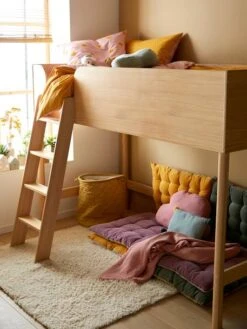 Lit Mi-hauteur LIGNE CONFETTI NATURE Marron - Vertbaudet -Maison lit mi hauteur ligne confetti nature 4