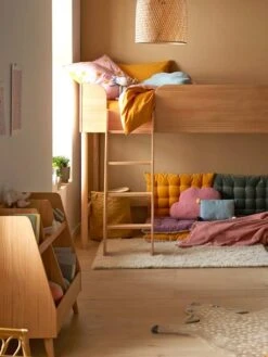 Lit Mi-hauteur LIGNE CONFETTI NATURE Marron - Vertbaudet -Maison lit mi hauteur ligne confetti nature 5