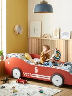 Lit Voiture De Course LIGNE DROLE DE BOLIDE Gris - Vertbaudet -Maison lit voiture de course ligne drole de bolide 5