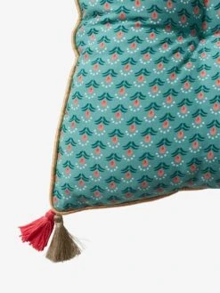 Matelas De Sol Velours Eden India Vert / Rose - Vertbaudet -Maison matelas de sol velours eden india 3