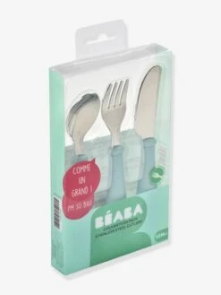 Set 3 Couverts D'apprentissage Inox BEABA Airy Green - Beaba -Maison set 3 couverts dapprentissage inox beaba 2