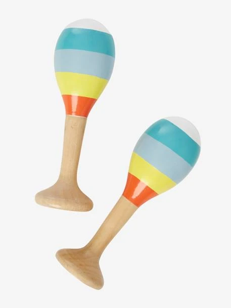Set 3 Instruments : Maracas, Tambourin, Grelots En Bois FSC® Multicolore - Vertbaudet 2 Set 3 Instruments : Maracas, Tambourin, Grelots En Bois FSC® Multicolore - Vertbaudet – Image 2