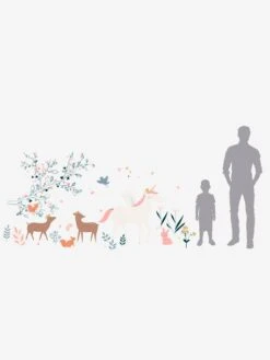 Sticker Géant Forêt Enchantée Gris - Vertbaudet -Maison sticker geant foret enchantee 2