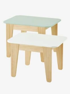 Tables Gigognes Gris Vert/bois + Blanc/bois - Vertbaudet -Maison tables gigognes 2