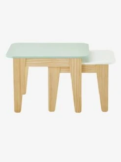 Tables Gigognes Gris Vert/bois + Blanc/bois - Vertbaudet -Maison tables gigognes 3