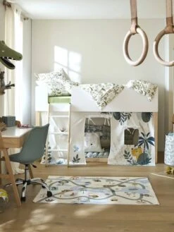 Tente De Lit Jungle Imaginaire Blanc Clair Uni Avec Decor - Vertbaudet 9 Tente De Lit Jungle Imaginaire Blanc Clair Uni Avec Decor - Vertbaudet -Maison tente de lit jungle imaginaire 3