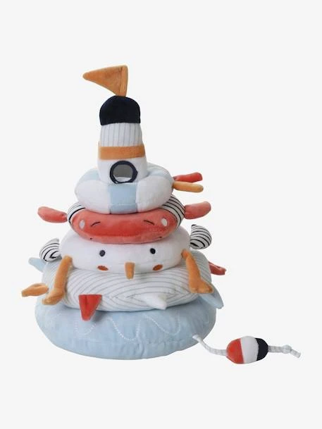 Tour à Empiler En Tissu LEON SUR LE PONTON Multicolore - Vertbaudet 1 Tour à Empiler En Tissu LEON SUR LE PONTON Multicolore - Vertbaudet